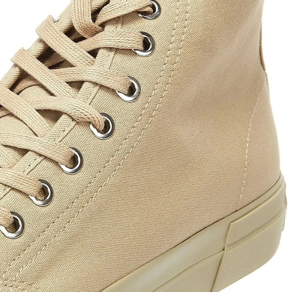 Vagabond Teddie Khaki Trainers High Top Sneakers Lace Up Beige Tan Platform - Picture 4 of 16